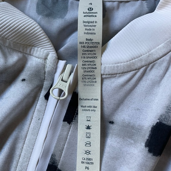 Lululemon Noir Jacket II Ghost Weave, Size 4, Grey, Black and White - Picture 10 of 10